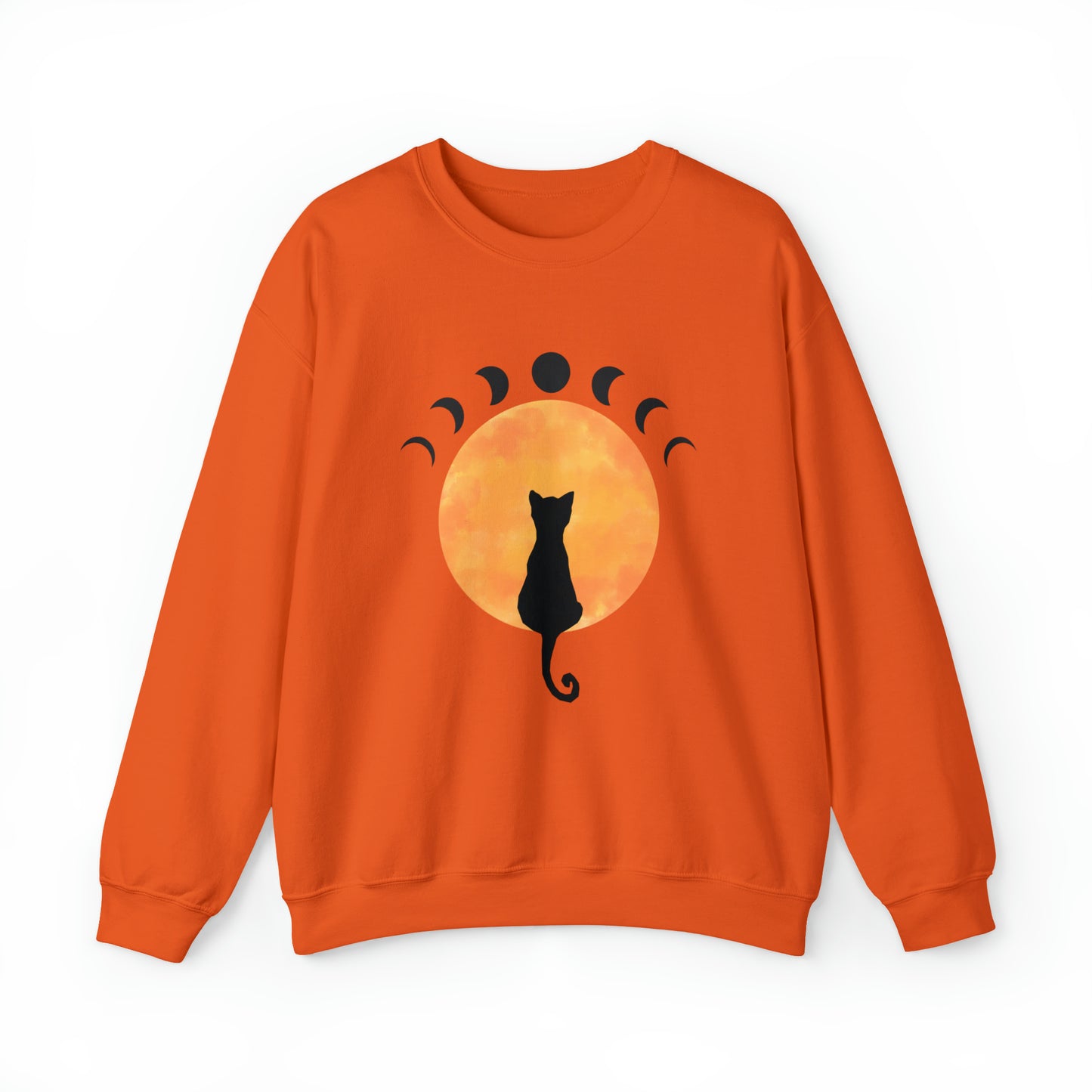 Unisex Heavy Blend™ Crewneck Sweatshirt - Black Cat Moon Phases