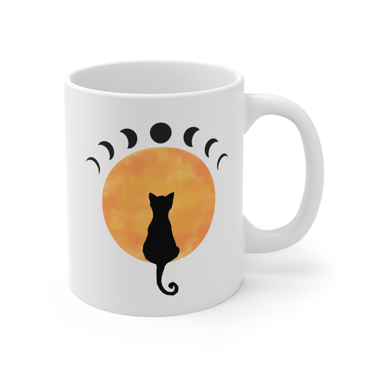 Black Cat Moon Phases Mug